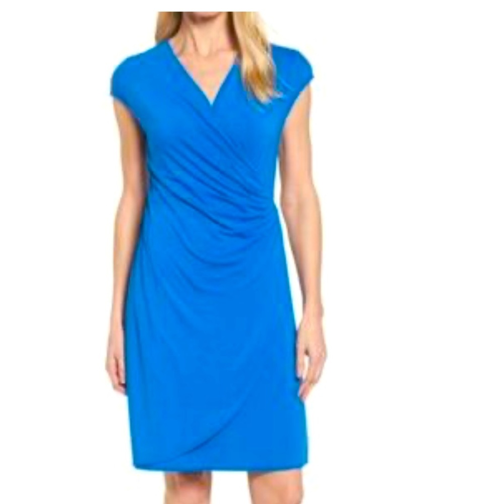 TOMMY BAHAMA Women's Ambour Side Gathered Blue Dress  Size Medium